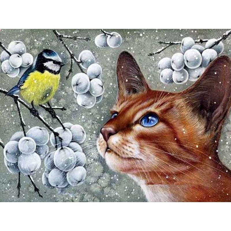 Новый 5D DIY алмазная живопись кошка цветок Алмазная вышивка животное вышивка крестиком полная круглая дрель домашний декор ручной художественный подарок