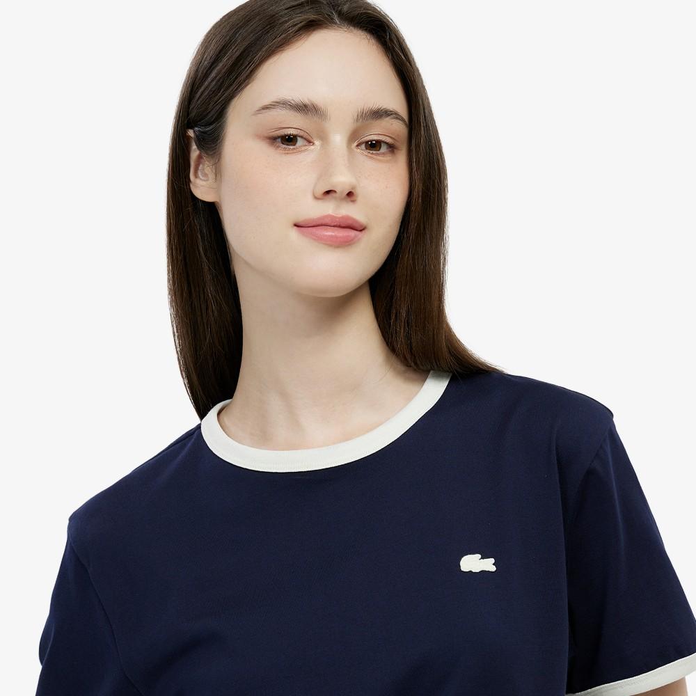 [lacoste] Women's Soft Ringer T-Shirt TF703E-56G166