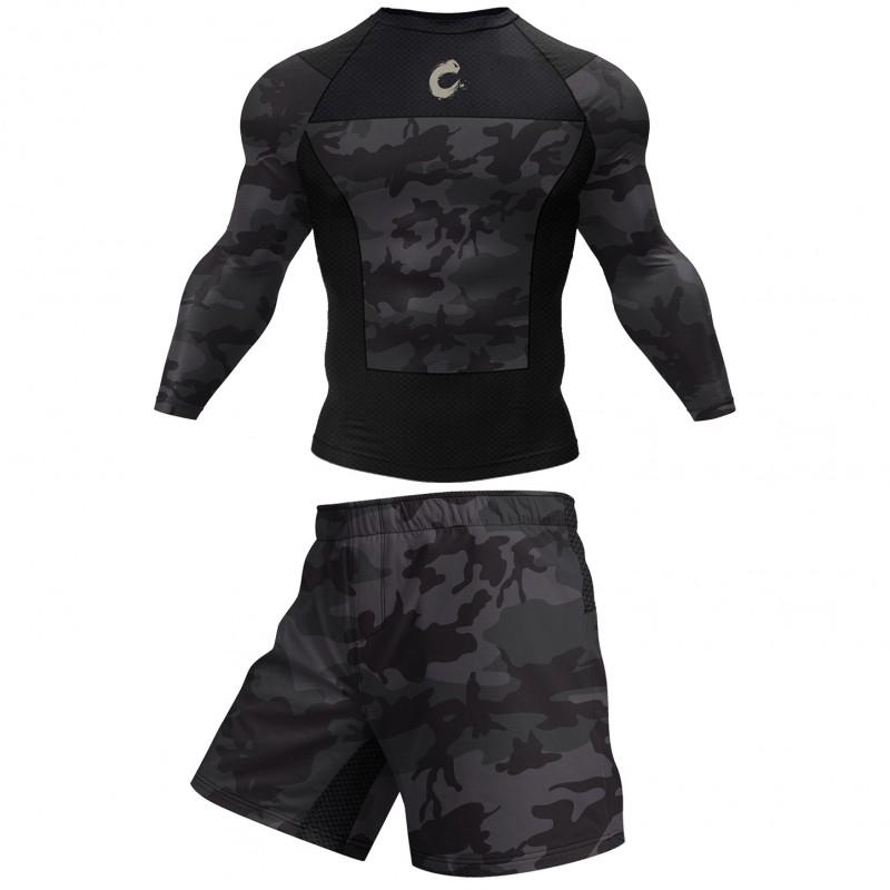 Mens 4-Piece Athletic Compression Set Long Sleeve T-Shirt Pants Quick-Dry Sportswear Running Gym Workout