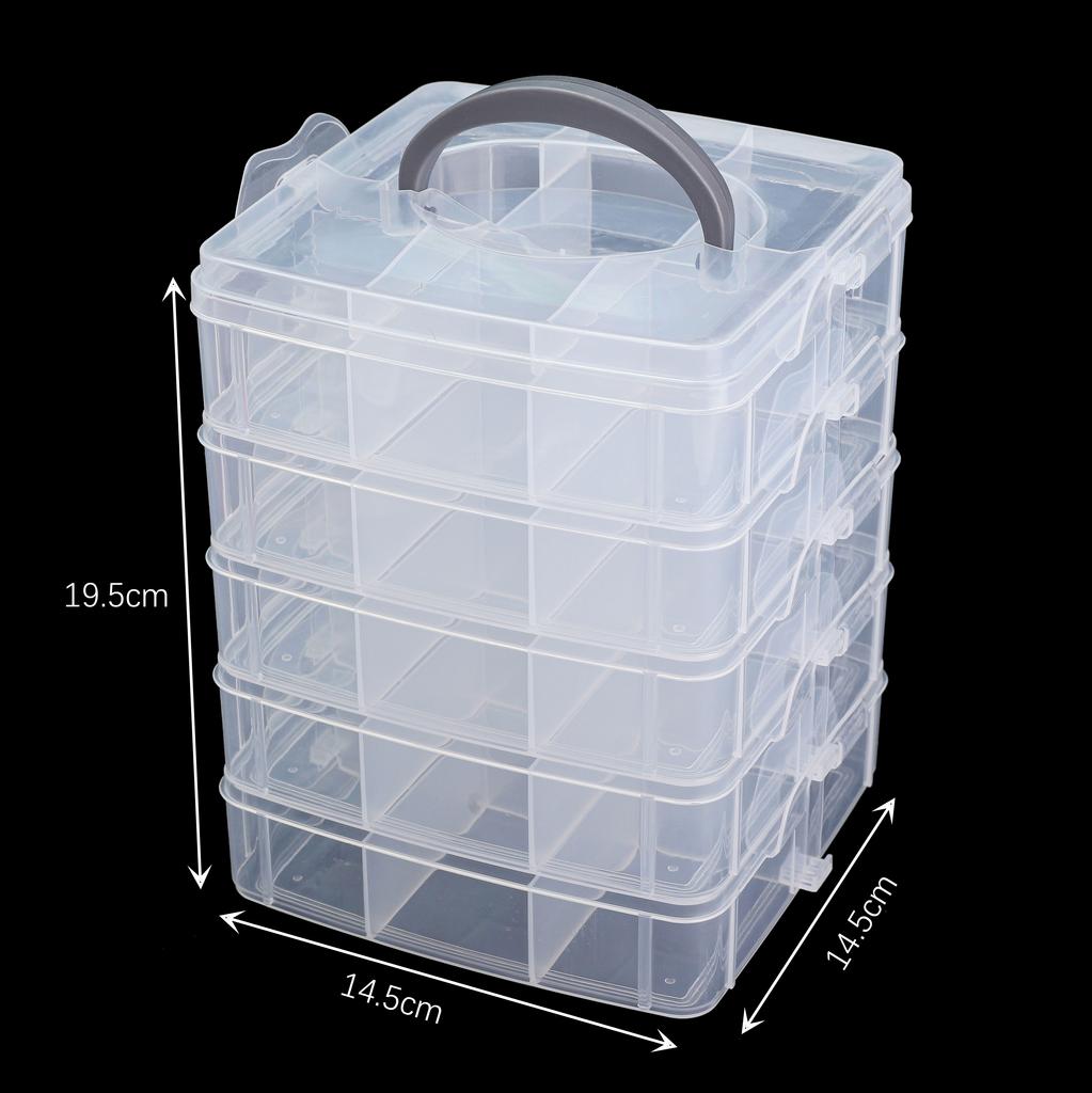 PP Material Plastic Transparent Compartment Storage Box DIY Bracelets Necklaces Jewelry Storage