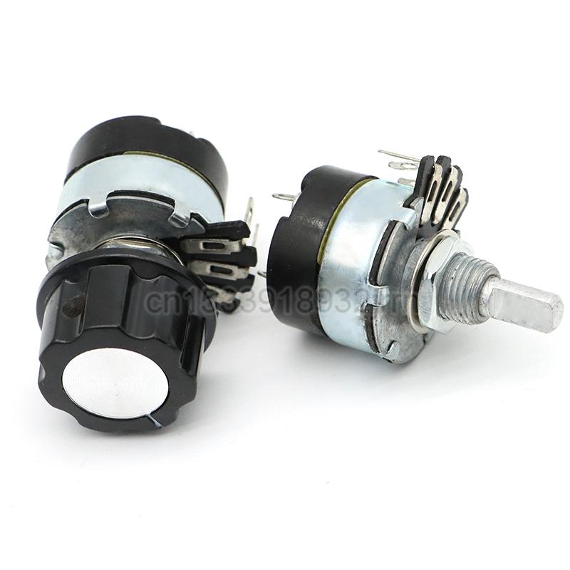 2 шт. WH134-2 Углеродный пленочный потенциометр с переключателем 4K7 10K 22K47K 100K 470K 1M 2W