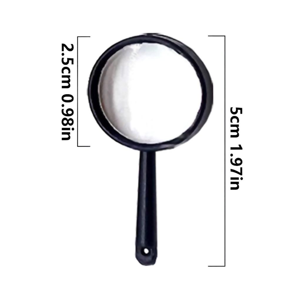 26Pcs 5cm Black Plastic Magnifiers - Portable Handheld Magnifying Glasses for Science Education, Outdoor Field  ZSY