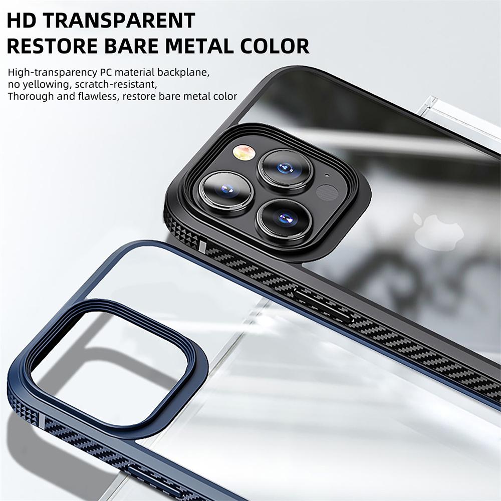Противоударный официальный защитный чехол для Iphone 14 13 12 11 Pro Max Iphone13 Mini X Xs Xr 14pro 14max Hd с прозрачной рамкой из углеродного волокна