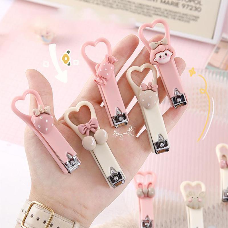 Кусачки для ногтей с рисунком «Любовь», милые мини-щипцы для ногтей, бытовые складные кусачки для ногтей с защитой от брызг, маникюрные кусачки для ногтей