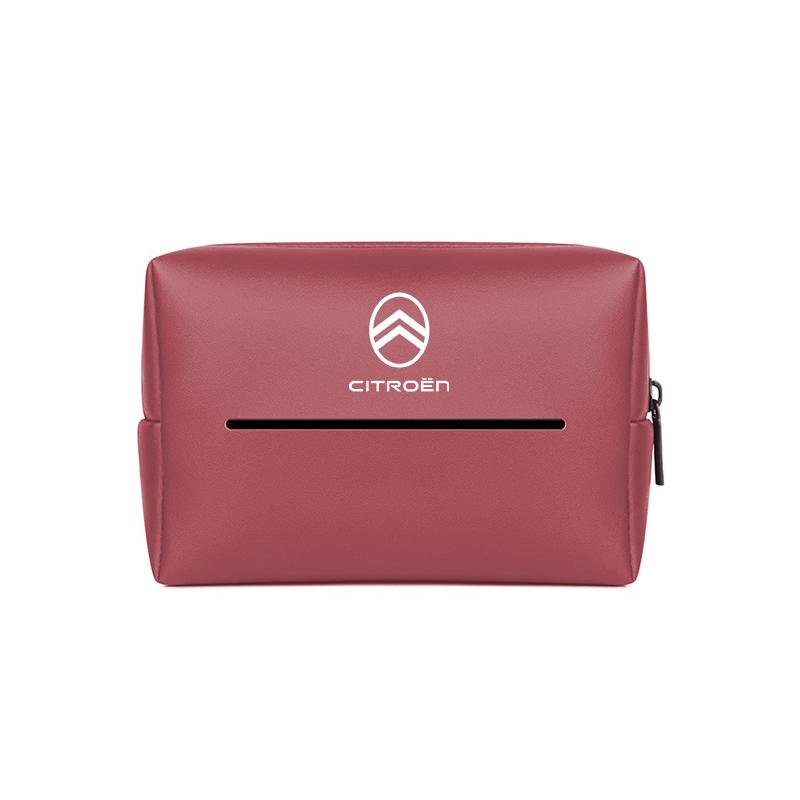Car Interior Tissue Bag Handkerchief Storage Box For Citroen C5X C3 C4 Aircross Picasso Cactus Celysee e-C3 e-C4 C6 C1 C2 Berlin