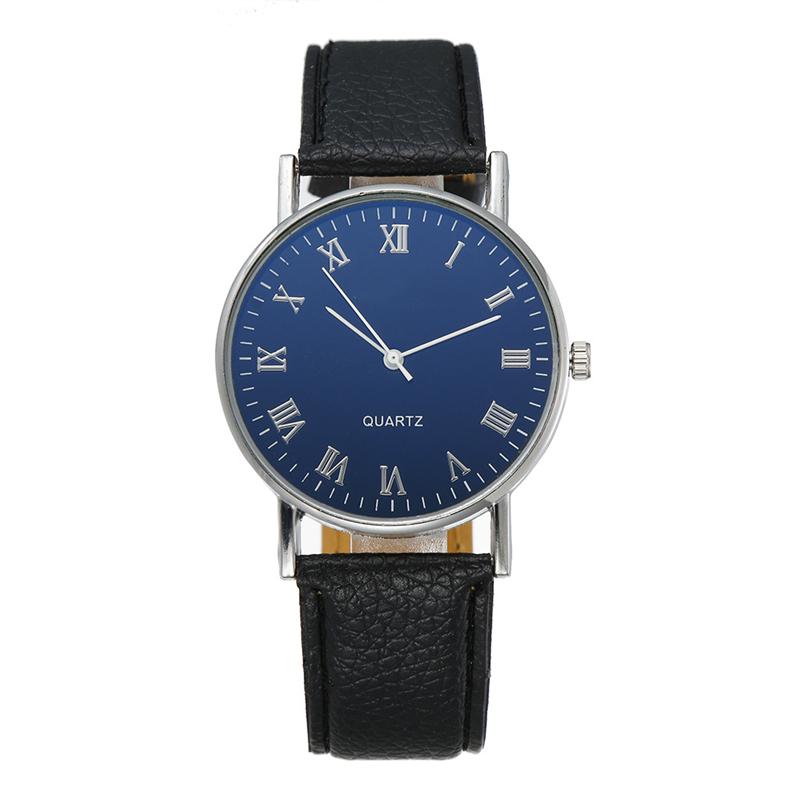 Простые женские кожаные часы с римскими цифрами, кварцевые аналоговые часы, повседневные деловые деловые часы