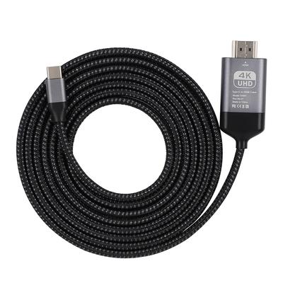 Кабель Type C - HDMI 4K60hz Алюминиевый корпус Плетеный 2М USB C - HDTV для MacBook Pro 15 и 13 2017 2016