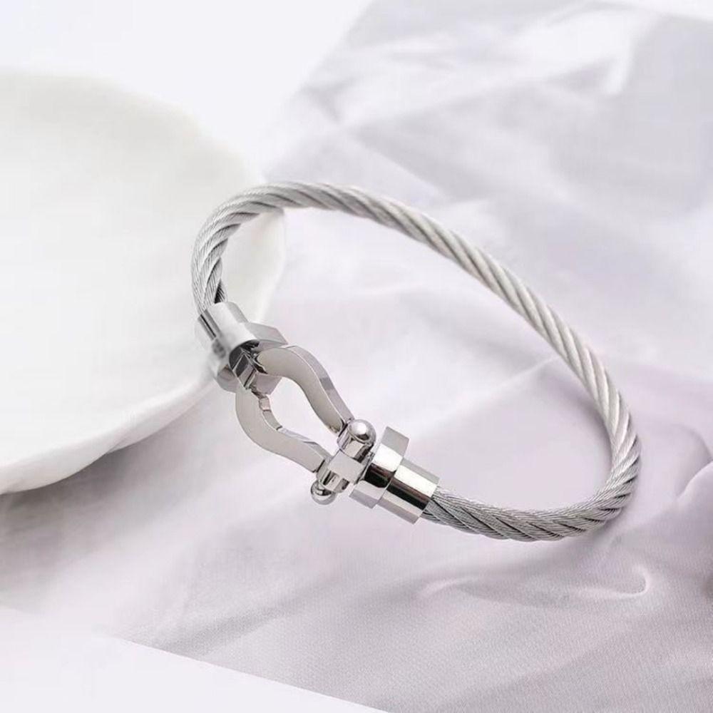 Подкова из нержавеющей стали плетеные браслеты простая магнитная застежка для мужчин