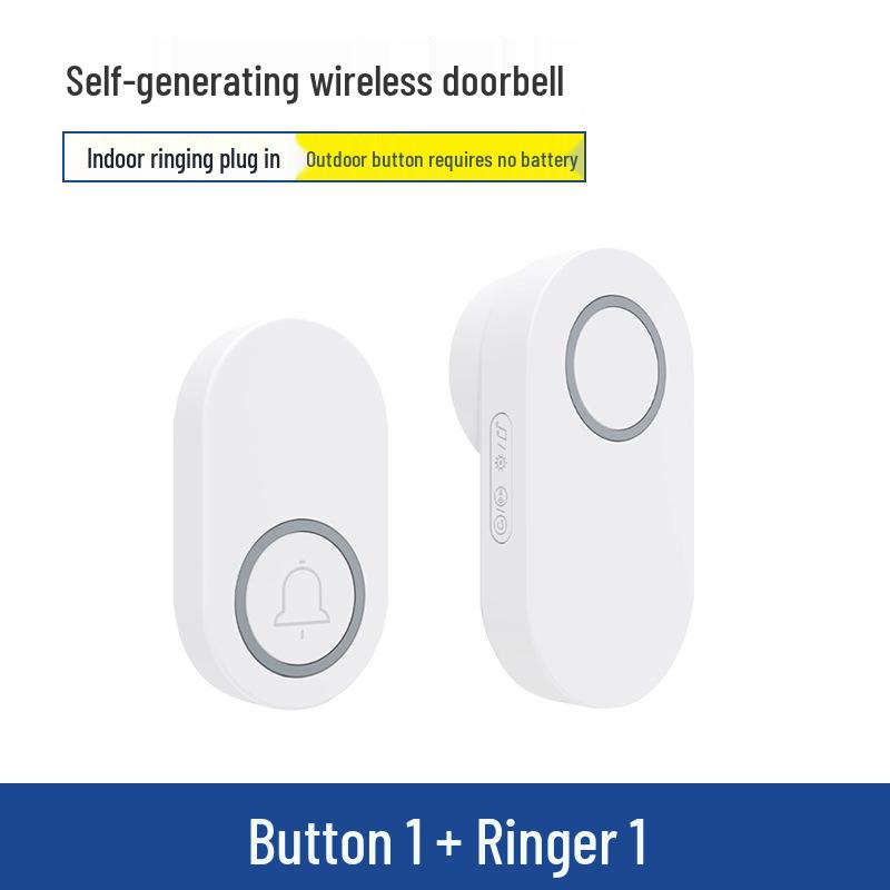 Беспроводной самопитающийся водонепроницаемый дверной звонок с большим радиусом действия и высокой громкостью для домов и пейджинга пожилых людей