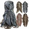 Leopard Print Shawls Wraps Head Women Scarves Fashion Silk Satin Hijab Scarfs Female 90*90CM