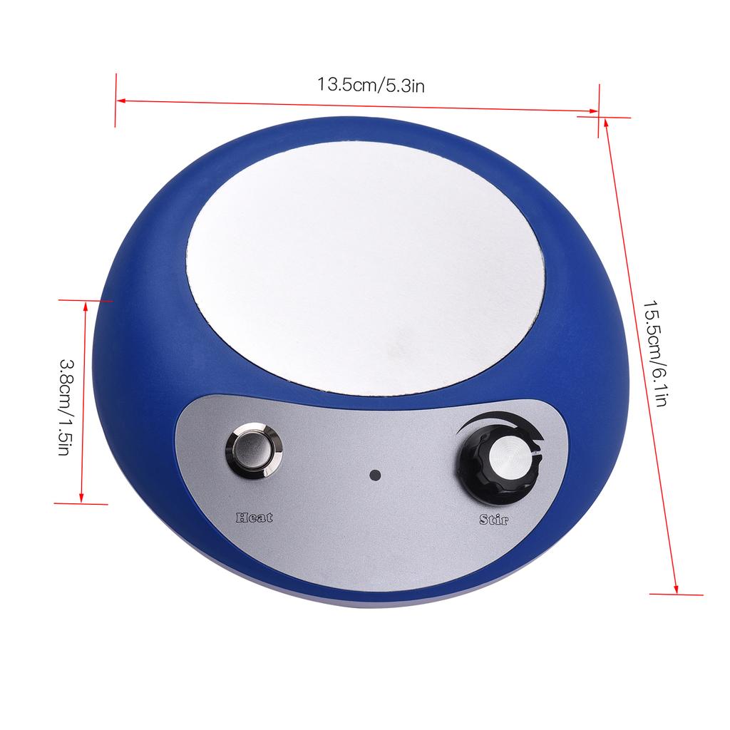 Mini Magnetic Stirrer Hot Plate Mixer Heating Stirring Machine Speed Adjusting with Stir Bar 2000ml Stirring Capacity
