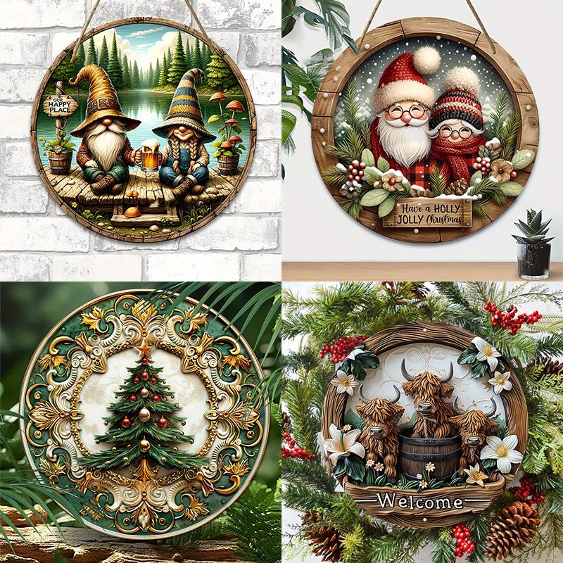 Рождественская тема настенное украшение подходит для домашнего офиса и праздника 2D деревянная подвеска
