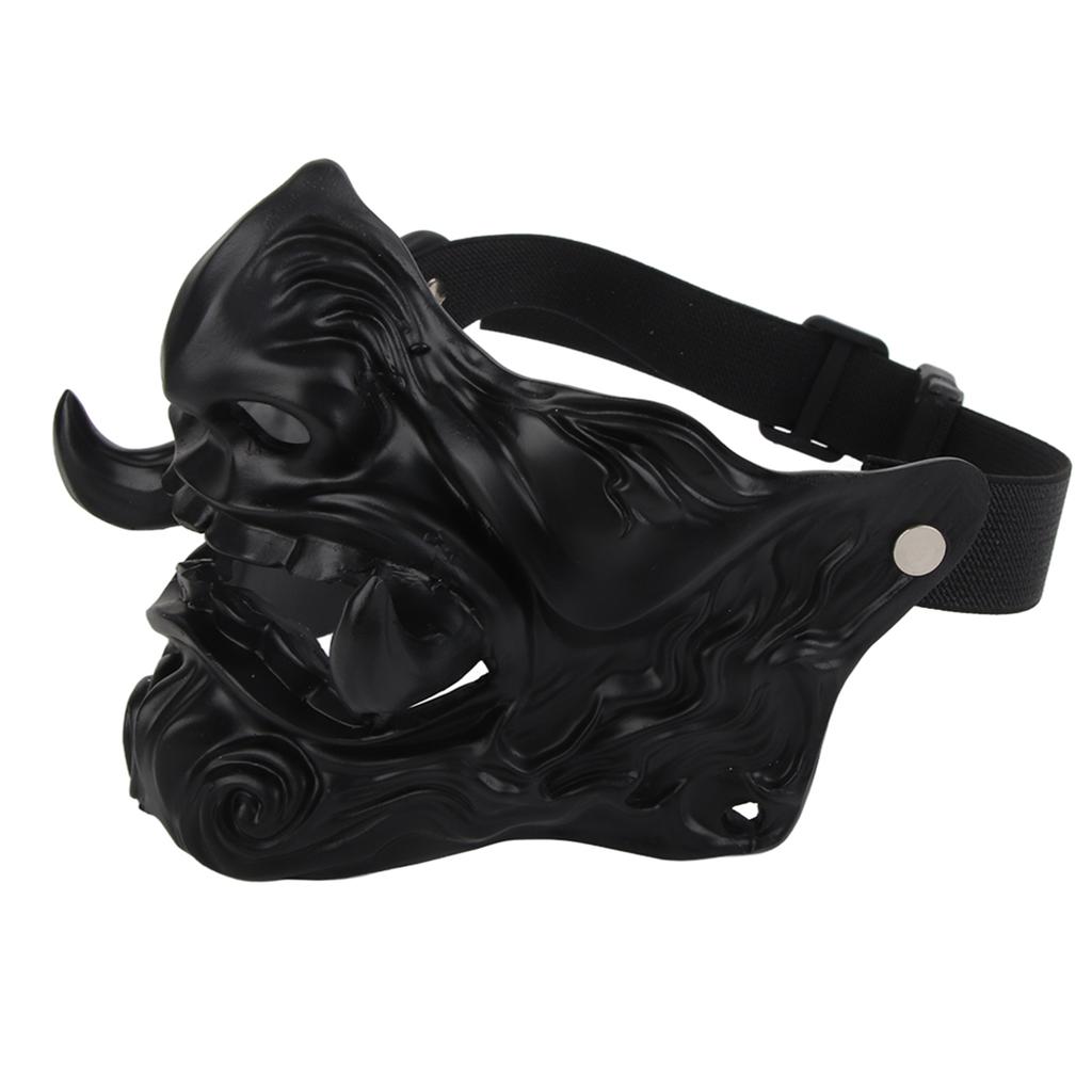 Japanese Demon Prajna Face Cover Halloween Japanese Buddhism Prajna Ghost Protective Half Face