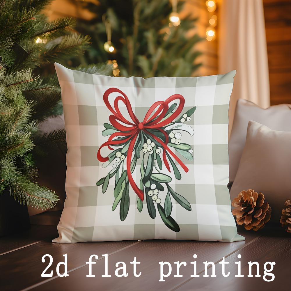 Home Decor Christmas & Winter Themed Decorative Pattern Cushion Cover Suitable for Sofa Bedroom Car Pillow Cover