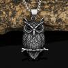 Owl Skull Stainless Steel Pendant Trend Personality Viking Titanium Steel Men's Necklace Popular Accessories