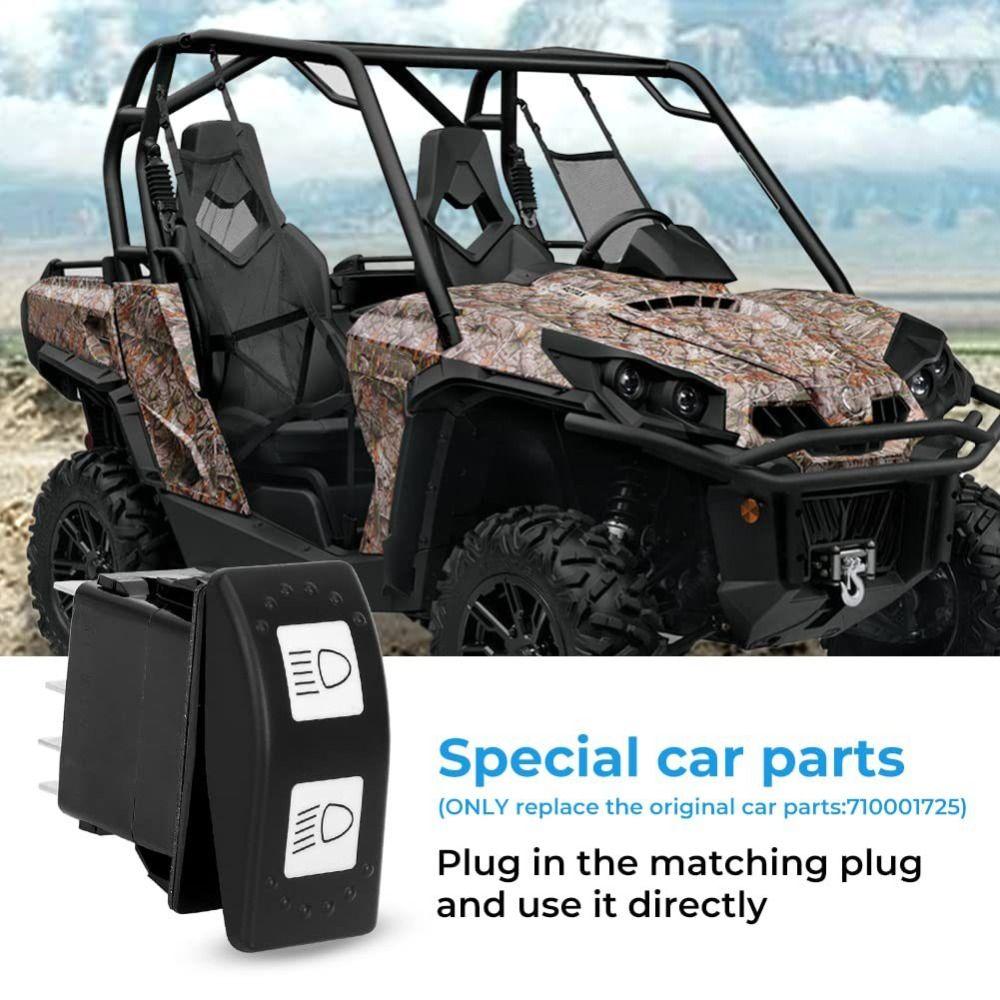 Car Modification Headlight Switch LED Indicator Full Beam Switch Durable Boat Type Switch Bus