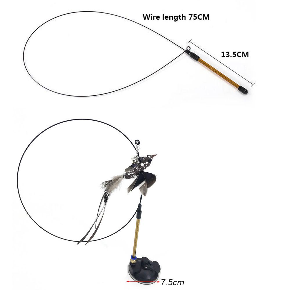 Play Pet Supplies Simulation Bird Stick Toy Wire Chaser Wand Cat Kitten Toys Teaser Feather