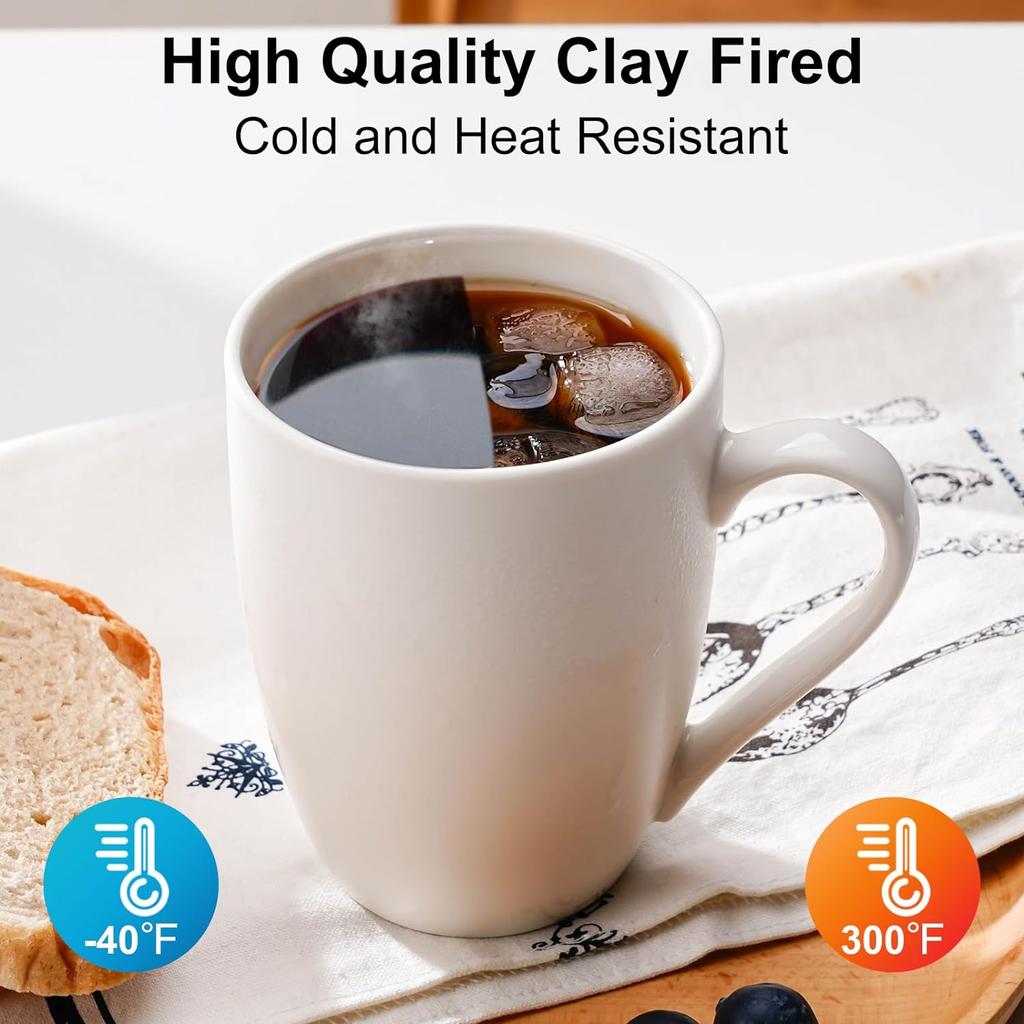 2 шт. Кофейная кружка из костяного фарфора 370 мл Керамическая чайная чашка Белые кофейные кружки для латте, чая, капучино, какао - Можно использовать в микроволновой печи