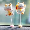 Car Center Console Lucky Cat Animal Resin Ornaments Multi-Scenario Cute Cat Styling Decoration Supplies Car Decor Accessories
