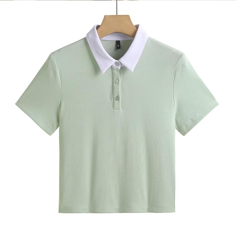 Женская короткая рубашка 3XLT, рубашка поло с коротким рукавом и высокой талией, короткая, тонкая, хлопковая, модная, сексуальная, женская, топ