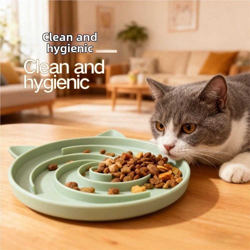 Maze Design Slow Feeder Cat Bowl with Suction Base Cat Bowls Hot Pet Bowl for Wet & Dry Food