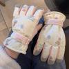 Лыжные перчатки женские зимние сенсорный экран начес утолщенные теплые ветрозащитные водонепроницаемые перчатки для езды на мотоцикле модные