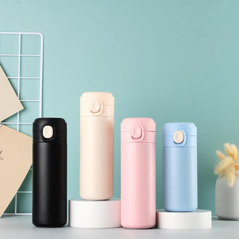 Simple stainless steel portable bounce cover pea cup creative gift cup mini small capacity thermos cup