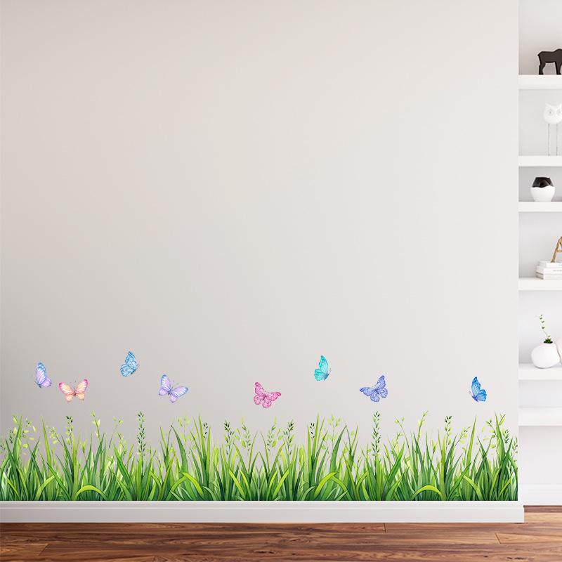 Настенные наклейки для гостиной спальни минималистичные плинтусы цветы розы растения креативная линия талии фоновые картины настенное искусство домашний декор