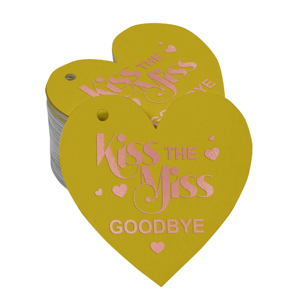 Inkdotpot 100 шт. в упаковке. Бирка из настоящей серебряной фольги с поцелуем «Мисс на прощание» на девичник.