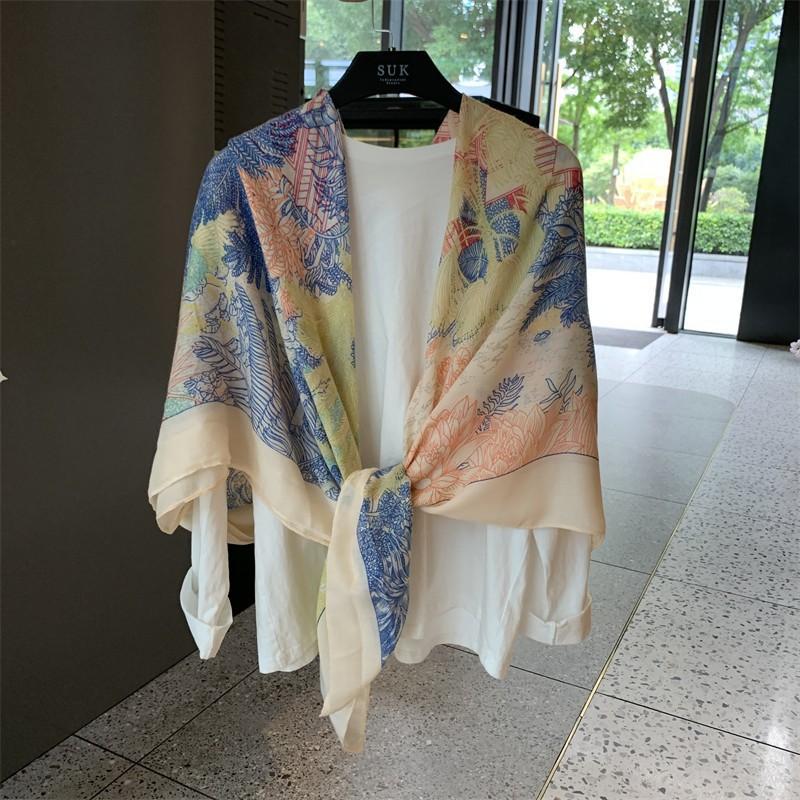Small Plaid Linen Scarf For Women'S Summer New Sunscreen Large Square Scarf Thin Silk Scarf Air Conditioning Room Outdoor Shawl