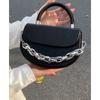 Retro Handle Saddle Bag Purse Women Vintage Pu Leather Chain Chic Black Messenger Bag Female Casual Crossbody Bags New