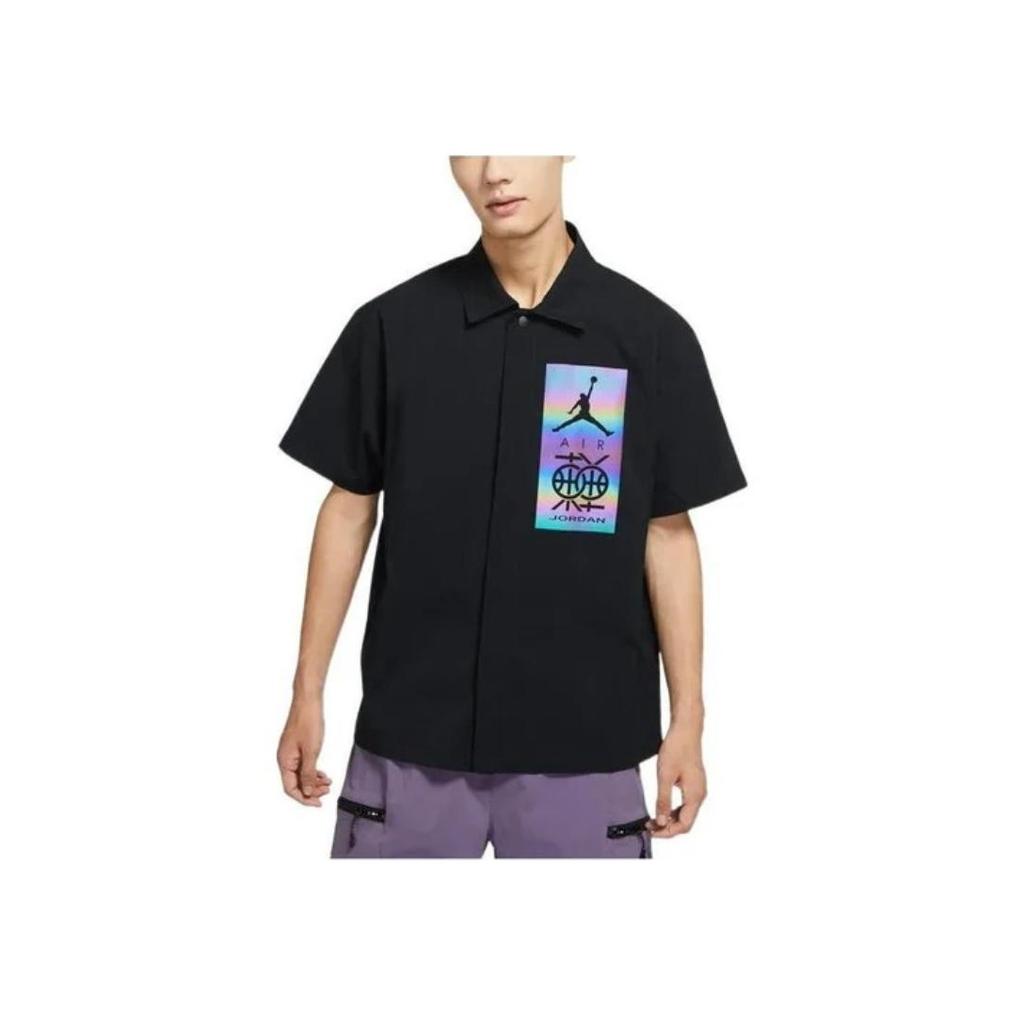 Jordan Мужская футболка с коротким рукавом с лазерной вышивкой, черные топы DV6283-010