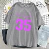 Los Angeles Jersey Number 35 Print Women T-Shirt Breathable Street Short Sleeve Hip Hop Cool Streetwear Casual Fashion T Shirt