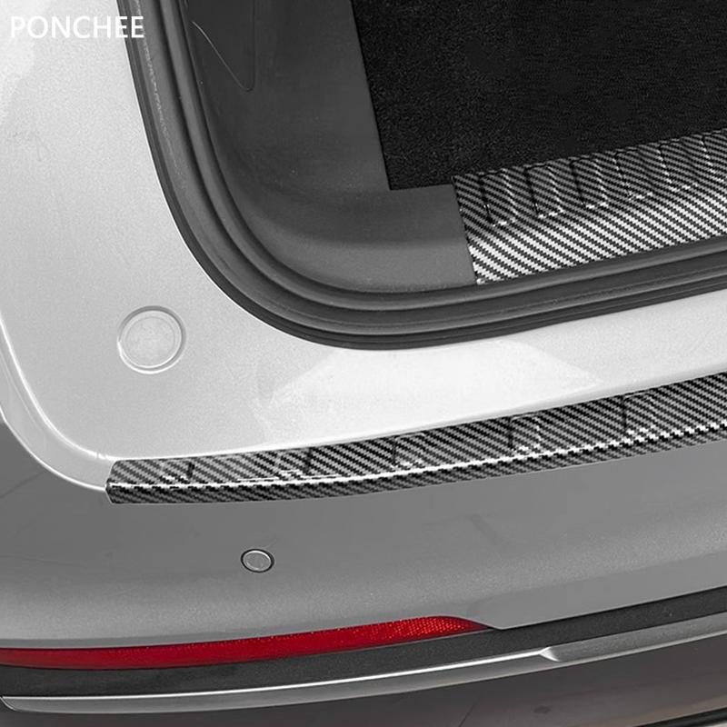 Для Geely Galaxy Starship 7 EM-i 2025 Пороговая планка с текстурой под карбон для заднего бампера багажника, противоударные полосы, Автоаксессуары