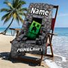 Custom Name Personalized Gamer craft Print Beach Towel, for Trip Camping Beach Party Home Decor, Birthday Gift for Family & Friends