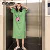 Women's Plus Size Dress Long Loose Casual Long Knee Length Maternity Short Sleeve T-shirt Dress