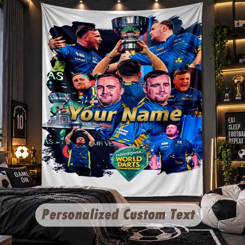 TapestryLuke Littler Custom Name Text Personalized Wall Hanging Tapestry Home Wall Decor