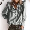 Women's Loose-fitting And Casual Long-sleeved Solid-color Denim Shirt