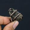 Rough Labradorite Handmade Copper Wire Wrap Jewelry Ring Size 4 E0S38