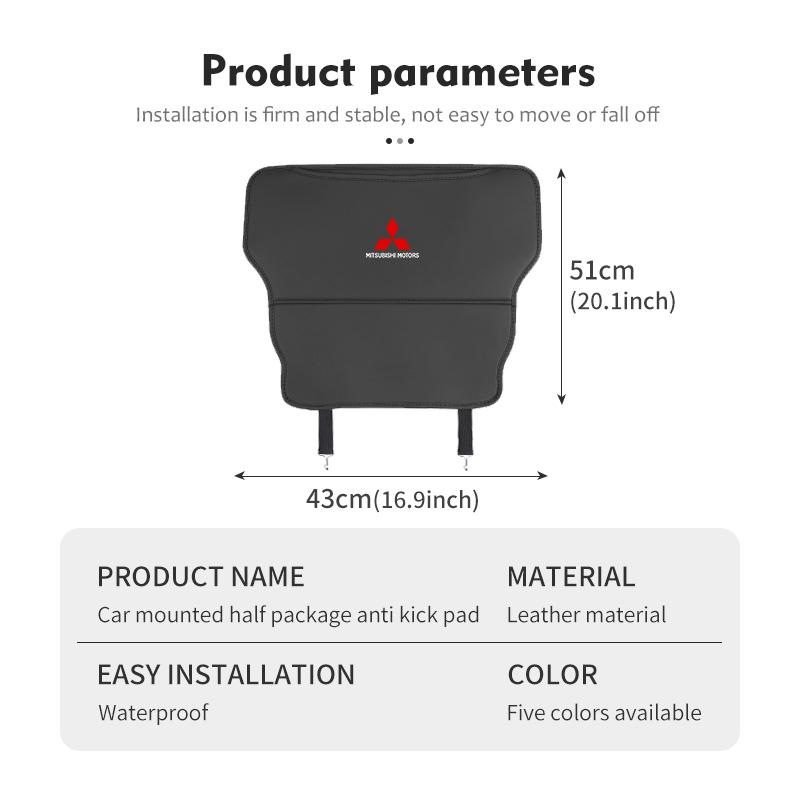Защитные коврики на спинки автомобильных сидений от пинков, кожаный органайзер, чехол-защита для Mitsubishi Outlander Pajero Sport Lancer EX ASX L200 Eclipse
