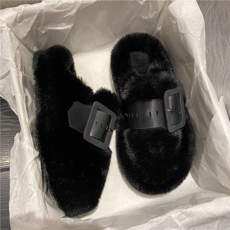Fashion New Winter Home Slippers Outdoor Winter Thick Bottom Soft Bottom Non-slip Plush Slippers Fashion Women Shoes Zapatos De Mujer