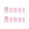 24 Pieces Short Rectangular Nail Nail Piece Simple French Pink Manicure Nail Piece