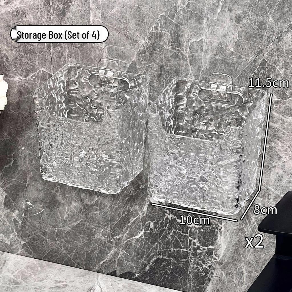 Wall-Mounted Washcloth and Toothbrush Holder - Punch-Free Storage Box