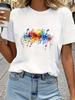 (Asian Size) Tee Sweet Watercolor Style 90s Top Print Women Woman Fashion Clothing Short Sleeve T Shirt Female Graphic T-shirts