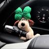 Car Decoration Dolls Pilot Pawdog Steering Lights Wiper Wye Shield Ornament Cute Bowknot Dog Car Wiper Doll Interior Accessories