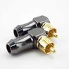 RCA Штекерный Разъем 90 Градусов Адаптер для Провода Позолоченный Паяльный Терминал для Акустического Кабеля 6.2мм Прямой Угол Аудио L-Типа