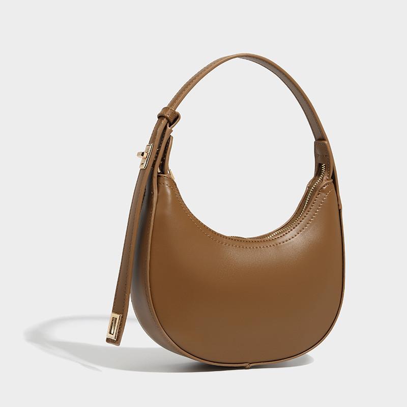 IELGY Niche Fashion Versatile Retro Baguette Bag, High-end Single Shoulder Underarm Crescent Bag