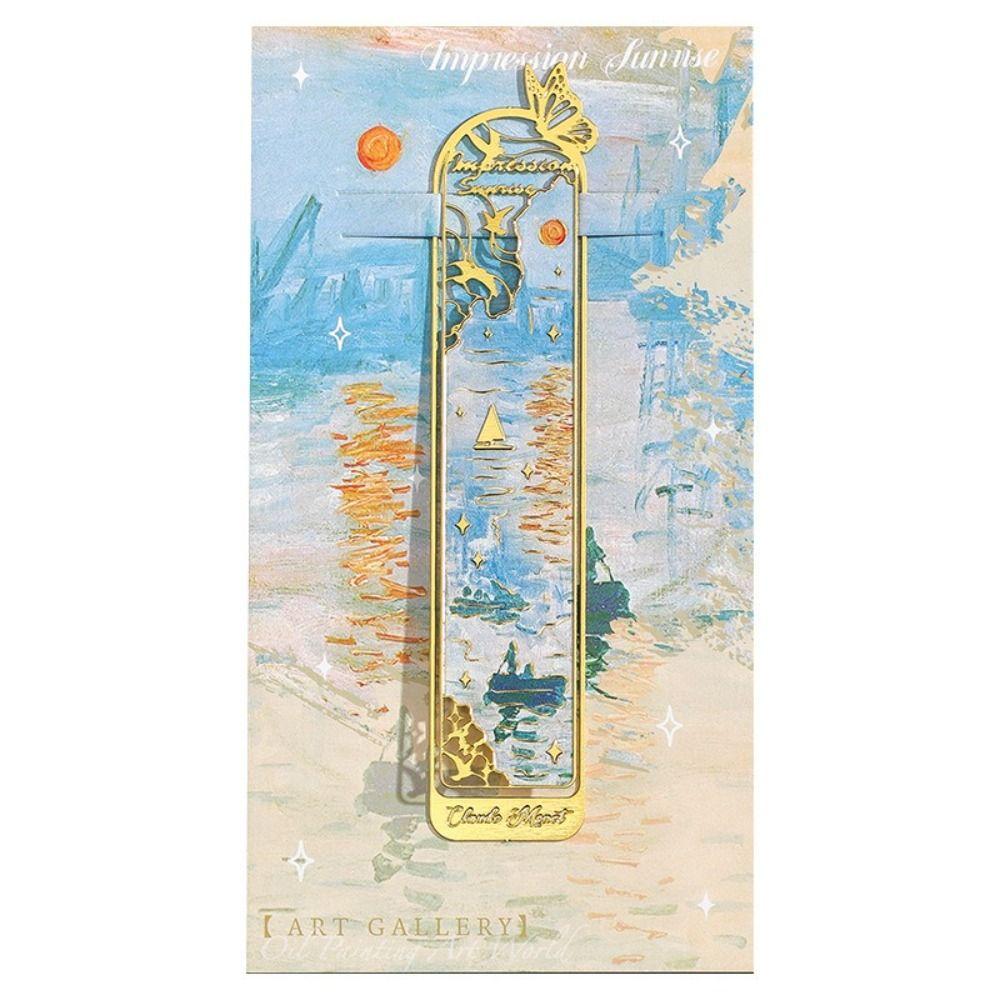 Hollow Metal Bookmark Oil Painting Pagination Mark Multifunctional Book Page Marker  Gifts