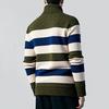 Men Knitted Sweater Color Block Zippered Half Turtleneck Pullover Tops Long Sleeve Half-Zipper Casual Pullover Tops