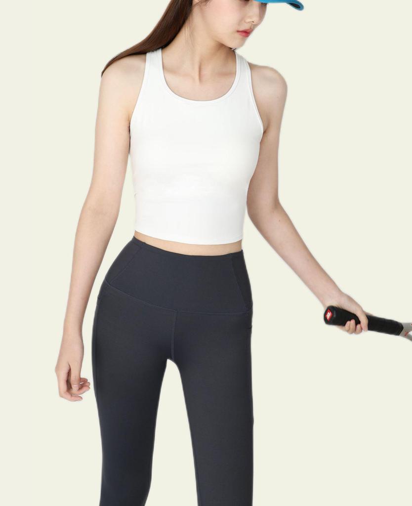 Цельный спортивный бюстгальтер с амортизирующими вкладышами - Жилет для пилатеса и фитнеса